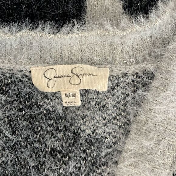 Jessica Simpson Leopard Sweater Cardigan Girls Size M (8/10) - Picture 7 of 10